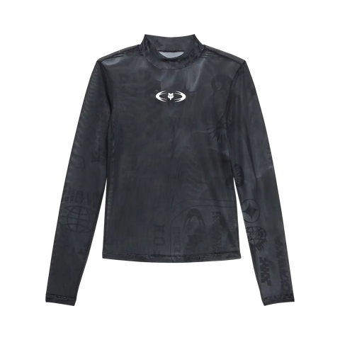 Womens Image Cosmo Mesh Long Sleeve Top